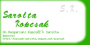 sarolta kopcsak business card